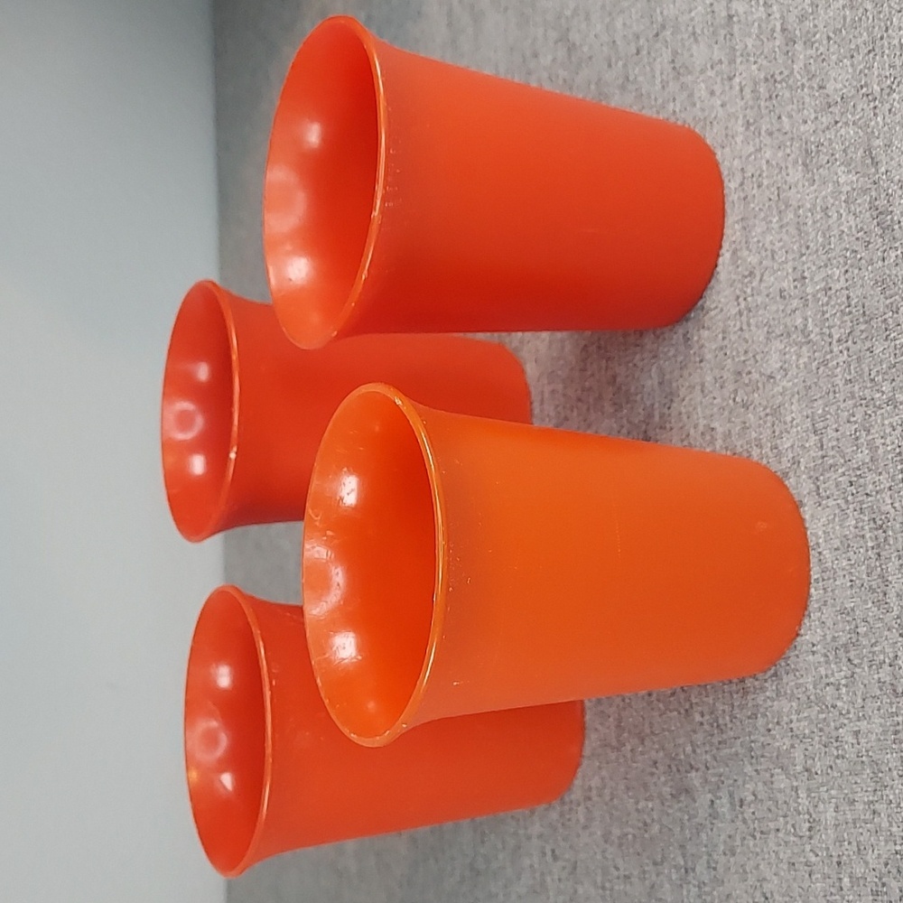 Vintage Orange Tupperware® Stackable Tumblers Kids Cups Set of 4 Made in the USA